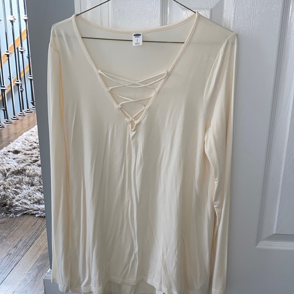 Old navy cream colors lace up shirt